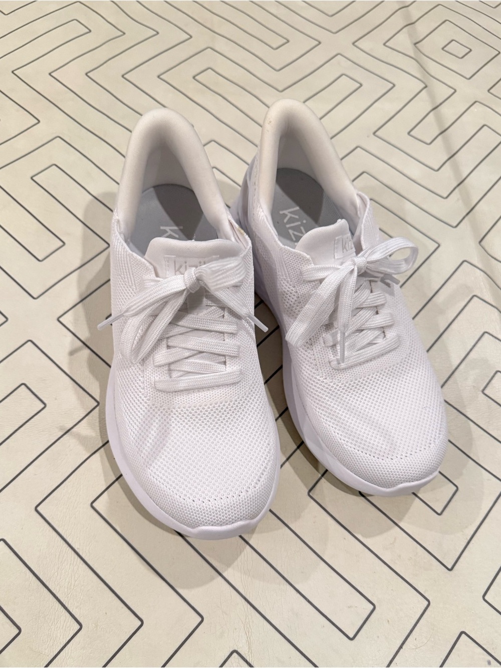 New Kizik White Step In Sneakers